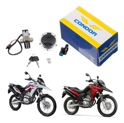 Conjunto de Travas com Miolo Chave de Ignição Condor Honda Xre 300 2016 a 2018