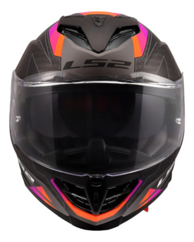 Capacete LS2 FF818 Storm III Sporty com Óculos Solar Interno Cinza Roxo Fosco