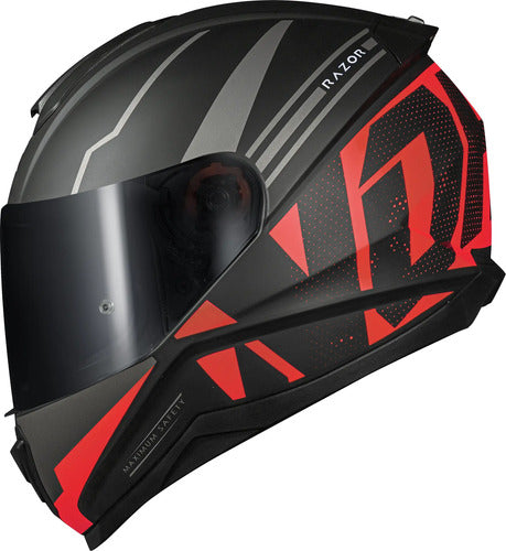 Capacete Norisk Razor Full Preto Vermelho Fosco