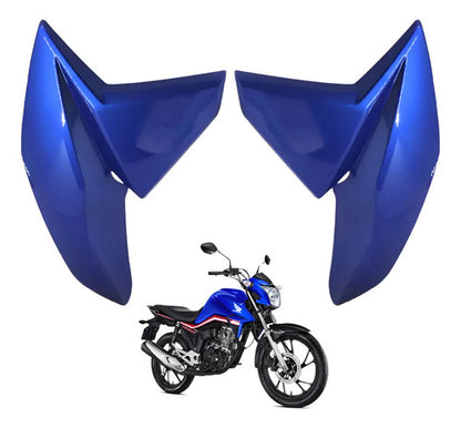 Par de Abas do Tanque Paramotos Honda Cg 160 Titan 2016 a 2021 Azul