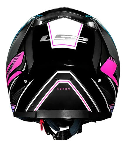 Capacete LS2 FF358 Xdron Ciano Rosa Brilhante