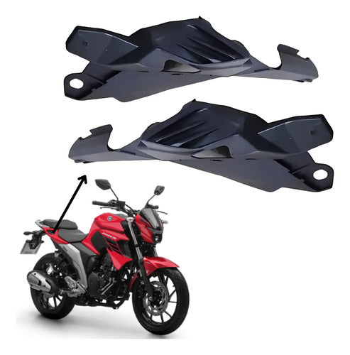 Par de Rabetas Internas Traseiras Paramotos Yamaha Fazer Fz25 250 2018 a 2025 Preto Fosco