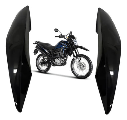Par de Abas do Tanque Paramotos Honda Bros 160 2015 a 2021 Preto Brilhante