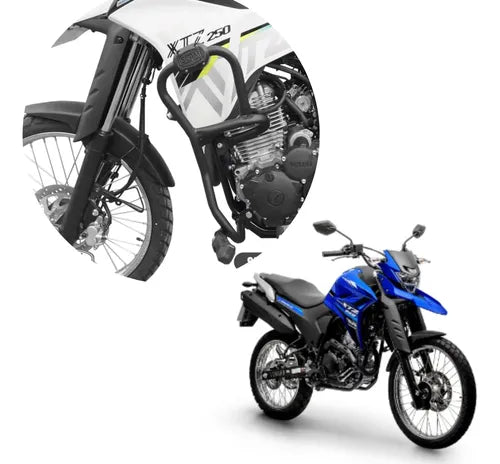 Protetor de Motor com Pedaleira Scam Yamaha Lander 250 2019 a 2024 Preto Fosco