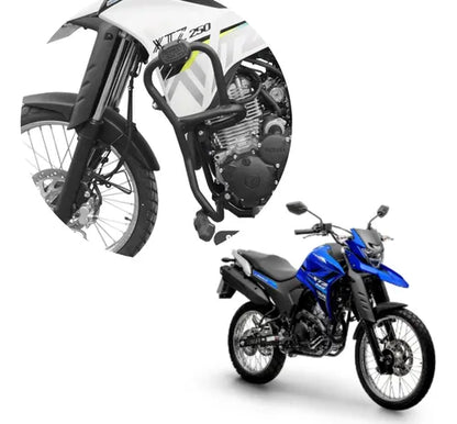 Protetor de Motor com Pedaleira Scam Yamaha Lander 250 2019 a 2024 Preto Fosco
