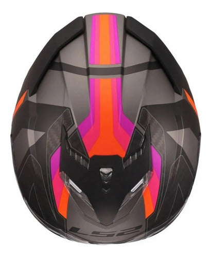 Capacete LS2 FF818 Storm III Sporty com Óculos Solar Interno Cinza Roxo Fosco