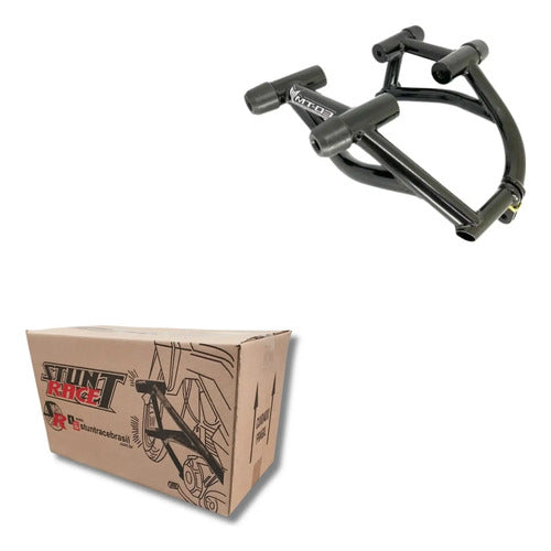 Protetor de Motor Stunt Race Cage Yamaha Mt-03 2016 em diante Preto Brilhante