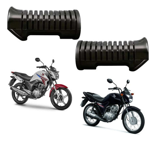 Par de Borrachas da Pedaleira Dianteira Smartfox Honda Cg 125 150 Titan Fan