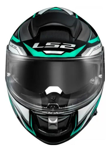 Capacete LS2 FF397 Vector Evo Rider com Óculos Solar Interno Prata Cinza Brilhante Tamanho 60/L