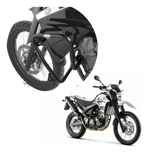 Protetor de Motor com Pedaleira Scam Yamaha Xt 660r 2005 a 2018 Preto Fosco