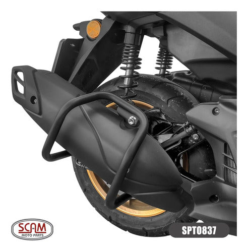 Protetor do Escapamento Scam Yamaha Nmax 160 2025 em diante Preto Fosco