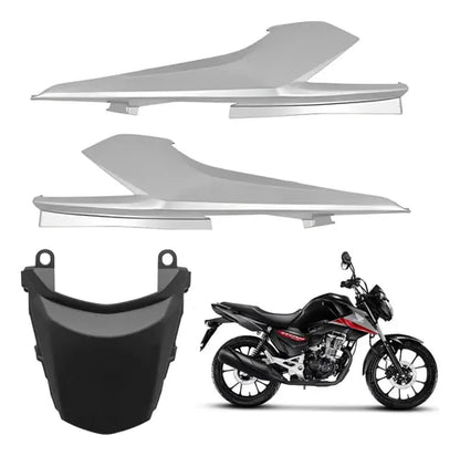 Kit Rabeta Lateral Completa Paramotos Honda Cg 160 Titan 2016 a 2024 Prata