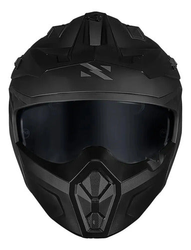 Capacete Aberto Norisk Darth II Solid com Óculos Preto Fosco