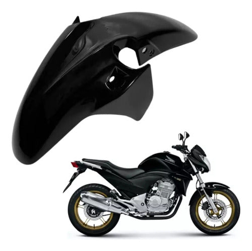 Paralama Dianteiro Paramotos Honda Cb 300r 2009 em diante Preto Brilhante
