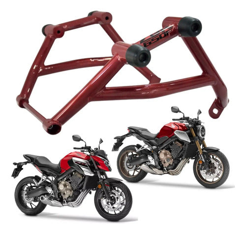 Protetor de Motor Stunt Race Cage Honda Cb 650r 2014 em diante Vermelho Metálico