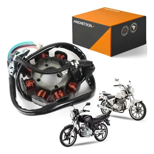 Magneto Estator com Bobina de Pulso Magnetron Sundown Max Hunter 125 Dafra Kansas Speed 150