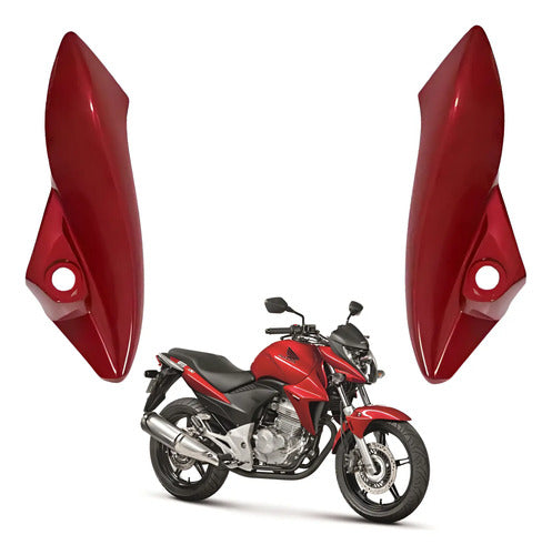 Par de Carenagens Laterais do Farol Paramotos Honda Cb 300r 2013 a 2015 Vermelho Perolizado