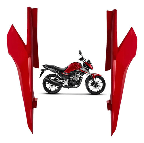 Par de Rabetas Laterais Paramotos Honda Cg 160 Titan 2016 a 2018 Vermelho Marrakesh Perolizado
