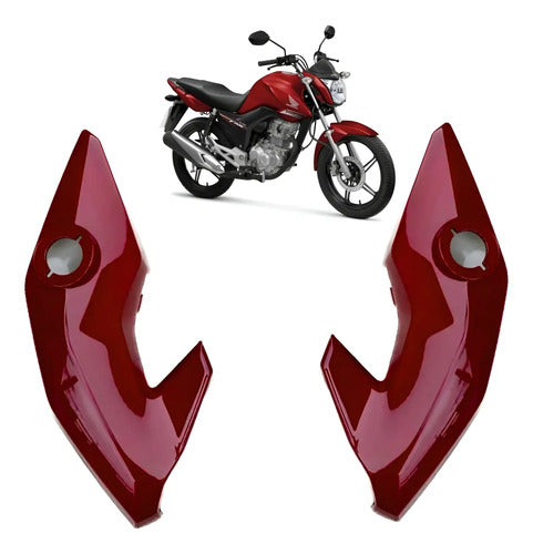 Par de Bananinhas Carenagens Laterais do Farol Paramotos Honda Cg 150 160 Fan Start Vermelho