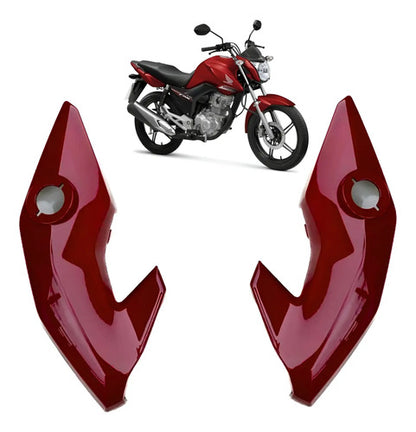 Par de Bananinhas Carenagens Laterais do Farol Paramotos Honda Cg 150 160 Fan Start Vermelho