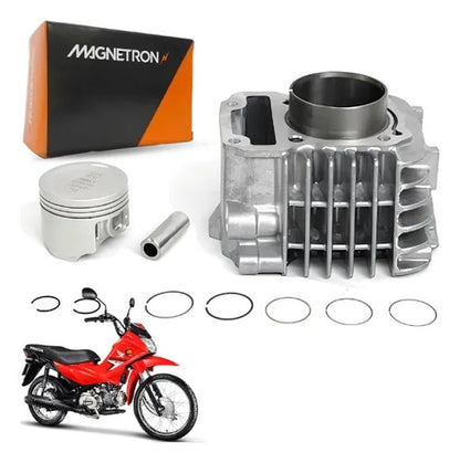 Kit Cilindro Pistão e Anéis Magnetron Honda Pop 110i 2016 a 2024 Biz 110i 2016 a 2023