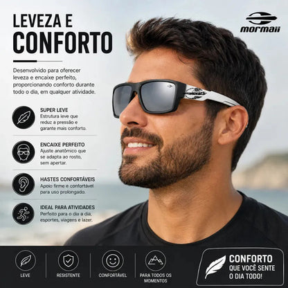 Óculos De Sol Mormaii Joaca 4 Preto Masculino M0112aat09 Cor Da Armação Preto Com Hastes Brancas