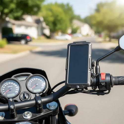 Suporte de Celular para Guidão com Carregador por Indução Magnetron à Prova d'Água 4 a 7 Polegadas