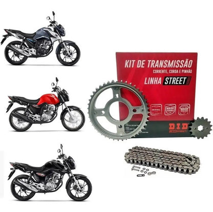 Kit Relação DID com Retentor Honda Cg 125 Fan 2014 Cg 160 Titan Fan Start Cargo 428HXV 118L 44/15T