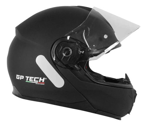 Capacete Escamoteável GP Tech A118 SV Solid com Óculos Solar Interno Preto Fosco Tamanho 58