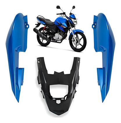Rabeta Lateral Completa Paramotos Yamaha Fazer 150 2014 a 2015 Azul Metálico