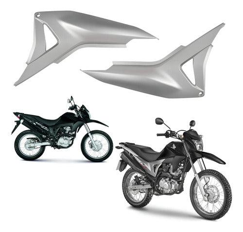 Par de Guias de Ar Abas do Tanque Paramotos Honda Bros 160 2015 a 2021 Prata