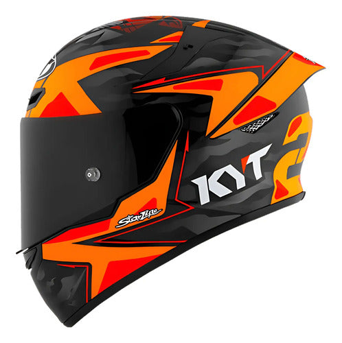 Capacete KYT TT-Course Antonelli 2022 Laranja Preto Fosco