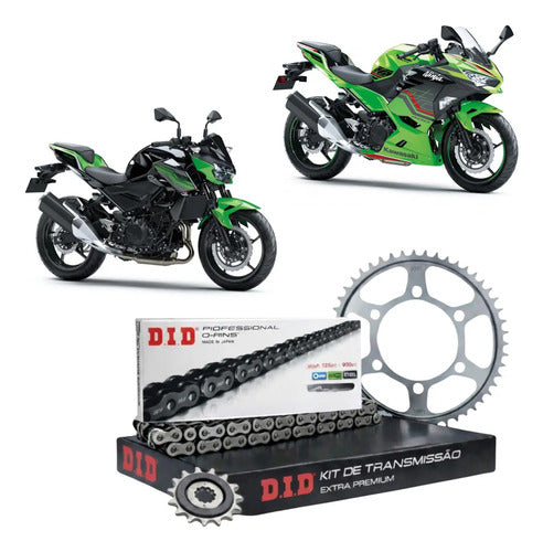 Kit Relação DID com Retentor Kawasaki Ninja 400 2018 em diante Z400 2018 a 2025 520VO 106L 41/14T
