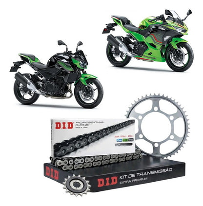 Kit Relação DID com Retentor Kawasaki Ninja 400 2018 em diante Z400 2018 a 2025 520VO 106L 41/14T