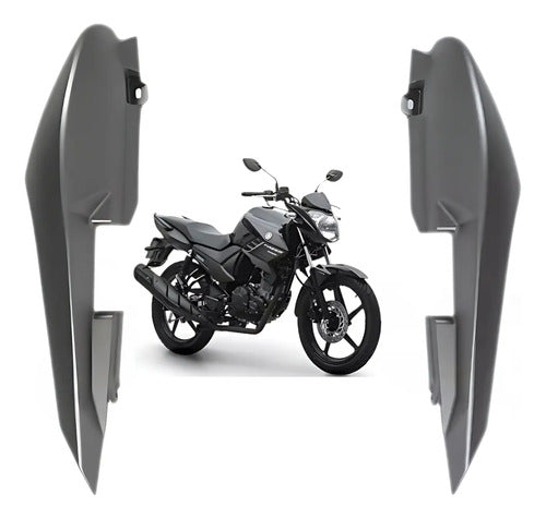 Par de Rabetas Laterais Paramotos Yamaha Fazer 150 2016 a 2017 Cinza Fosco