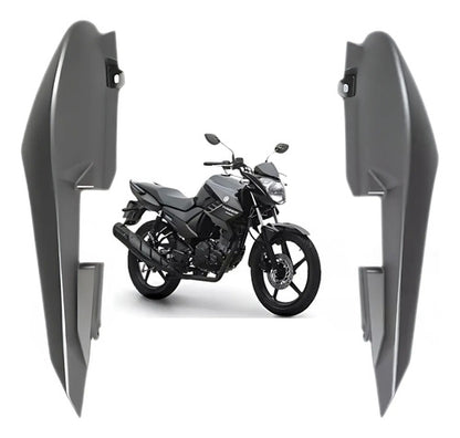 Par de Rabetas Laterais Paramotos Yamaha Fazer 150 2016 a 2017 Cinza Fosco