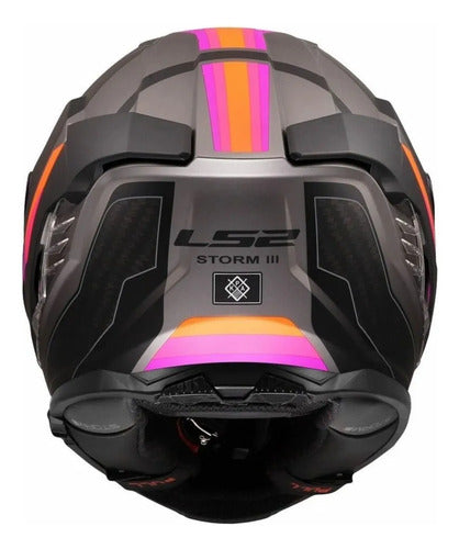 Capacete LS2 FF818 Storm III Sporty com Óculos Solar Interno Cinza Roxo Fosco