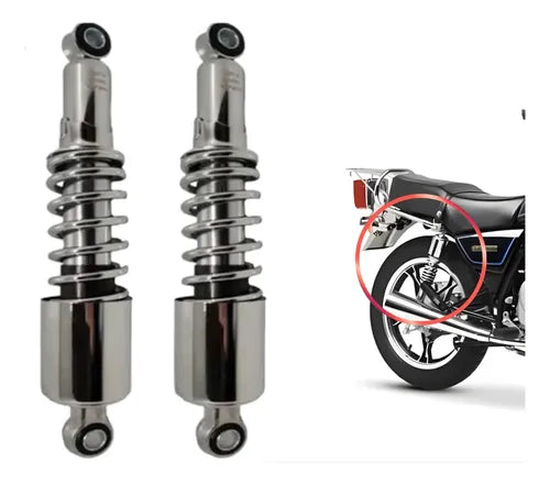 Par de Amortecedores Traseiros Smartfox Suzuki Intruder 125 250 Cromado