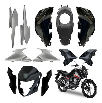 Kit Carenagem Completo Paramotos Honda Cg 160 Titan 2025 em diante Preto Brilhante