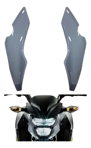 Par de Carenagens Laterais do Farol Paramotos Honda Cg 160 Titan 2025 em diante Cinza Perolizado