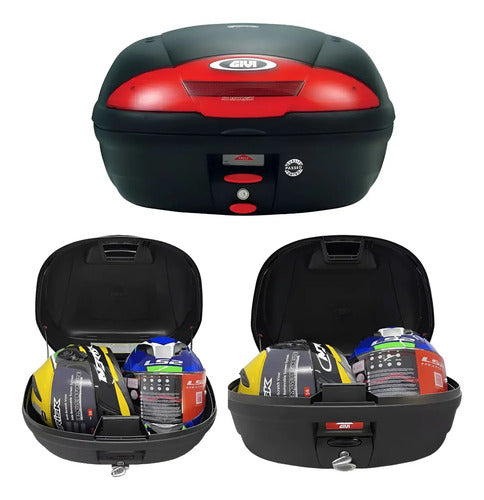 Bauleto Baú Traseiro Givi Simply E450N Monolock 45 Litros Lente Vermelha