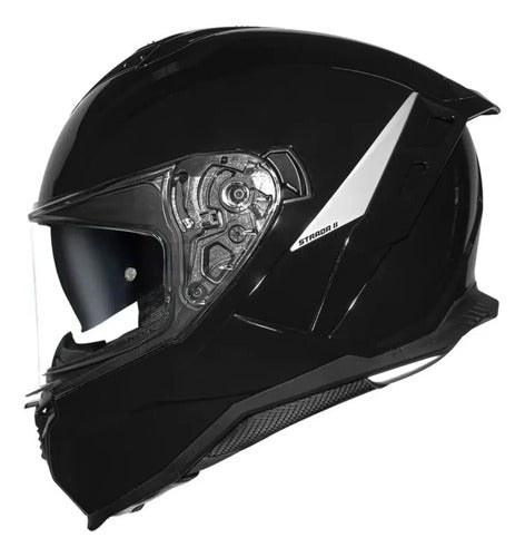 Capacete Norisk Strada II Solid com Óculos Solar Interno Preto Brilhante