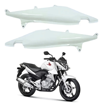 Par de Rabetas Laterais Paramotos Honda Cb 300r 2013 em diante Branco Perolizado