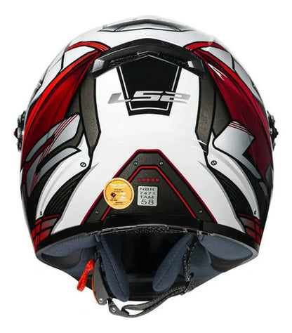 Capacete LS2 FF358 Xdron Preto Vermelho Brilhante