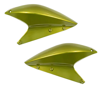 Par de Aletas Abas do Tanque Superiores Paramotos Honda Xre 300 2010 a 2012 Verde Metálico