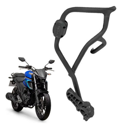 Protetor de Motor com Pedaleira Scam Yamaha Fazer Fz25 250 2018 em diante Preto Fosco
