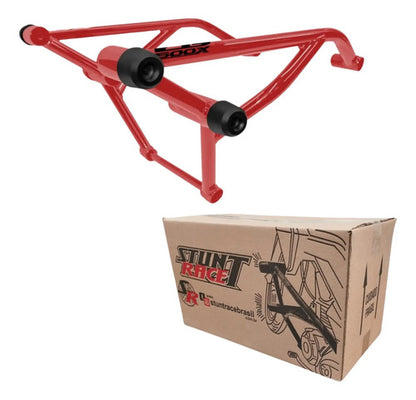 Protetor de Motor Stunt Race Cage Honda Cb 500f Cb 500x 2015 em diante Vermelho Metálico