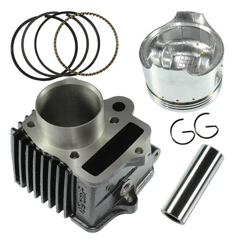 Kit Cilindro Pistão Anéis e Juntas Iron Shineray Phoenix 50 2011 a 2019 Jet 50 2013 a 2020 90 cc STD