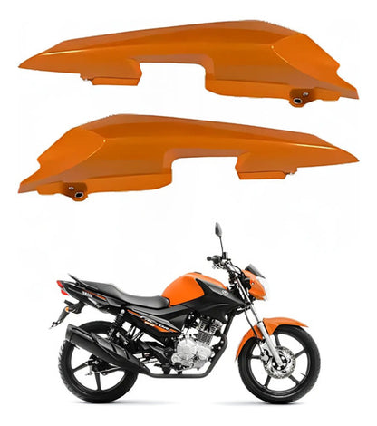 Par de Rabetas Laterais Paramotos Yamaha Factor 150 2016 a 2017 Laranja Metálico