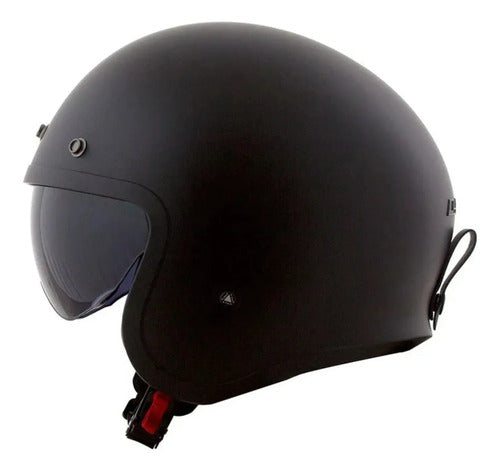 Capacete Aberto LS2 OF599 Spitfire Solid com Óculos Solar Interno Preto Fosco